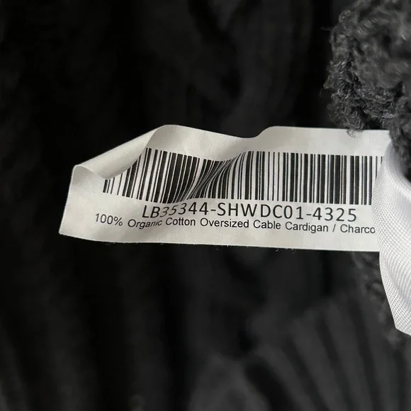 Quince 100% Organic Cotton Oversized Gray Cable Cardigan - Picture 15 of 16